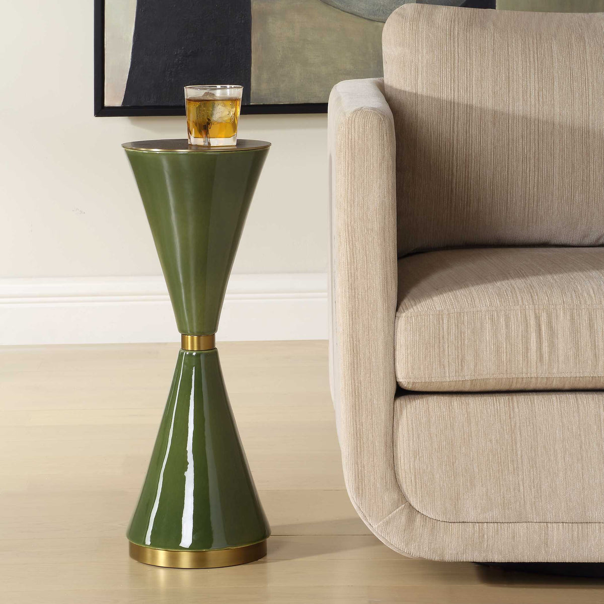 Ronde Jade Green Drink Table - Ornate Home