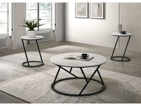 Ronde White 3 Pc. Table Set - Ornate Home