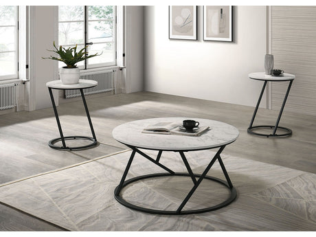 Ronde White 3 Pc. Table Set - Ornate Home