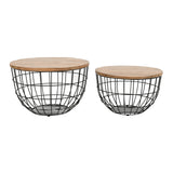 Rondo Black 2-Pc Nesting Cocktail Tables Set - Ornate Home