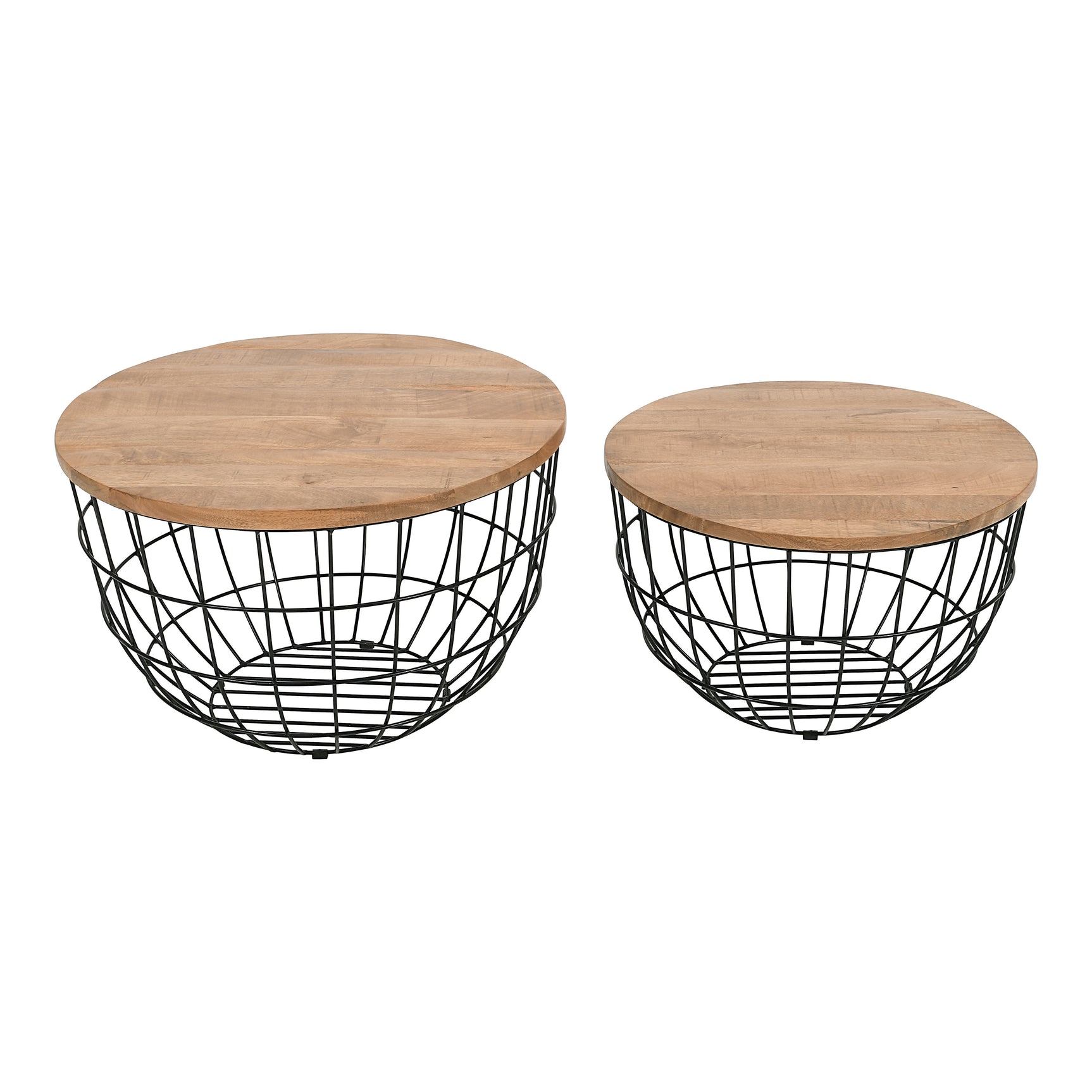 Rondo Black 2-Pc Nesting Cocktail Tables Set - Ornate Home