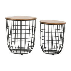 Rondo Black 2-Pc Nesting End Tables Set - Ornate Home