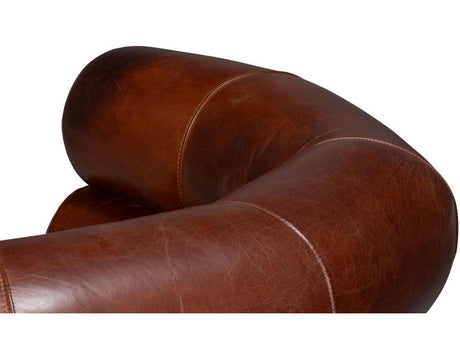 Rondo Brown Leather Swivel Chair - Ornate Home