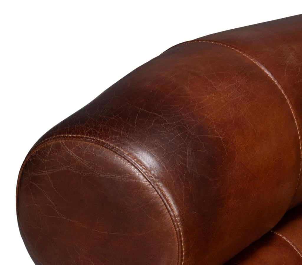 Rondo Brown Leather Swivel Chair - Ornate Home