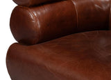 Rondo Brown Leather Swivel Chair - Ornate Home