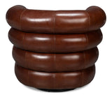 Rondo Brown Leather Swivel Chair - Ornate Home