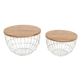 Rondo White 2-Pc Nesting Cocktail Tables Set - Ornate Home