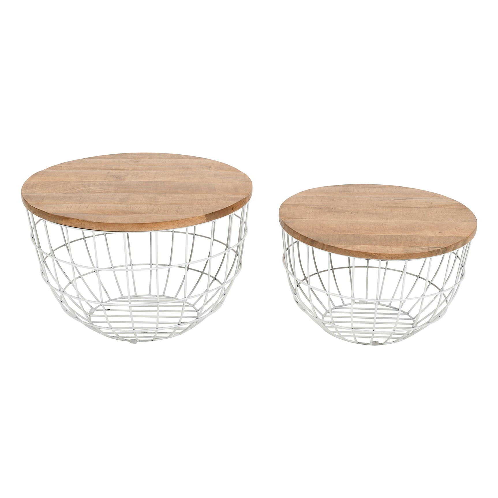Rondo White 2-Pc Nesting Cocktail Tables Set - Ornate Home