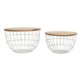 Rondo White 2-Pc Nesting Cocktail Tables Set - Ornate Home
