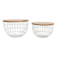 Rondo White 2-Pc Nesting Cocktail Tables Set - Ornate Home