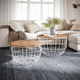 Rondo White 2-Pc Nesting Cocktail Tables Set - Ornate Home
