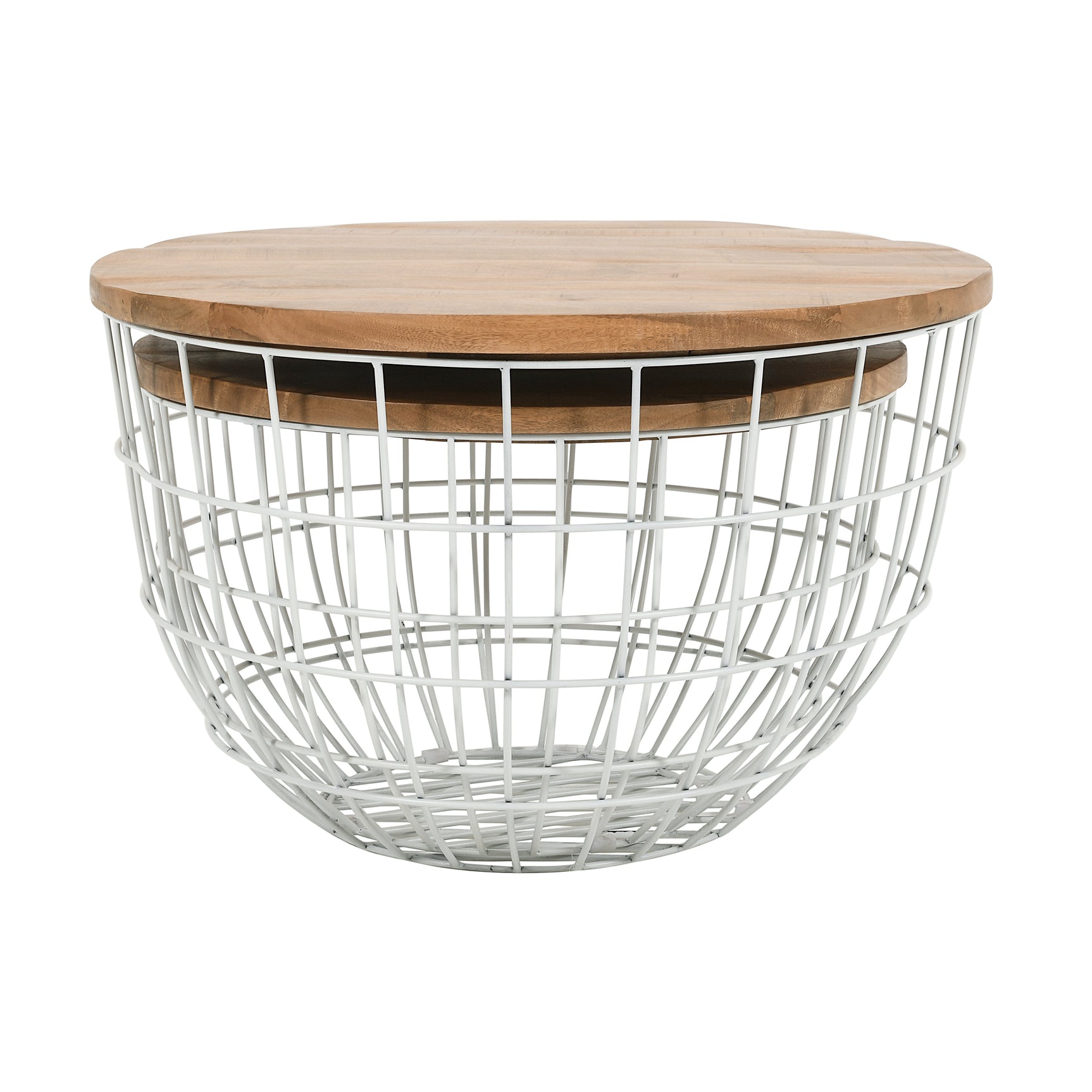 Rondo White 2-Pc Nesting Cocktail Tables Set - Ornate Home