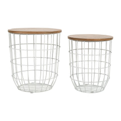 Rondo White 2-Pc Nesting End Tables Set - Ornate Home