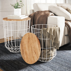 Rondo White 2-Pc Nesting End Tables Set - Ornate Home