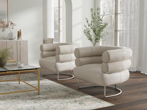 Rondo White Occasional Leather Chair - Ornate Home