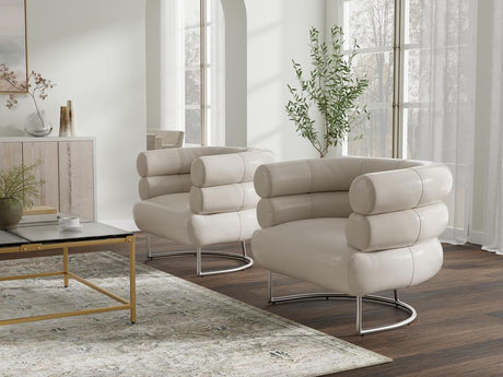 Rondo White Occasional Leather Chair - Ornate Home