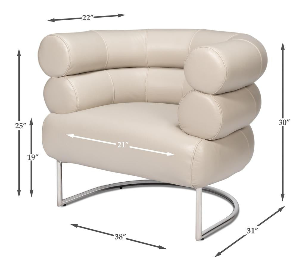 Rondo White Occasional Leather Chair - Ornate Home