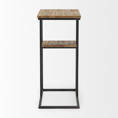 Ronin Black Rectangle 2-Tier Wood Metal Accent Table - Ornate Home