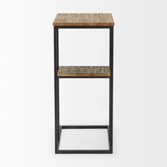 Ronin Black Rectangle 2-Tier Wood Metal Accent Table - Ornate Home