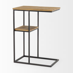 Ronin Black Rectangle 2-Tier Wood Metal Accent Table - Ornate Home