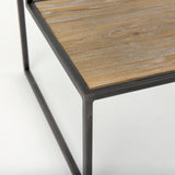 Ronin Black Square 2-Tier Wood Metal Accent Table - Ornate Home