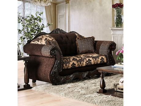 Ronja Dark Brown Loveseat - Ornate Home