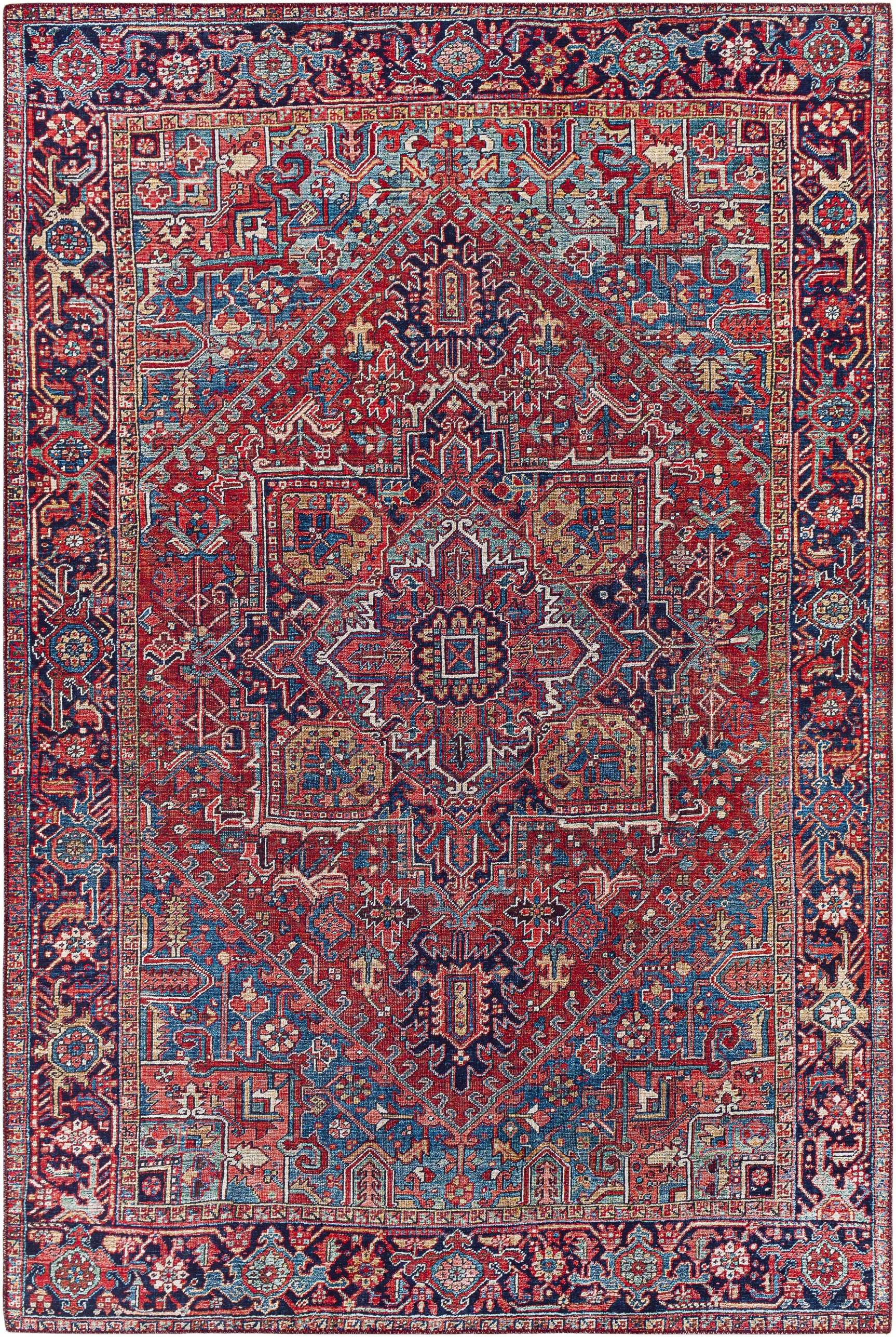 Ronneby Red Traditional Area Rug - Ornate Home