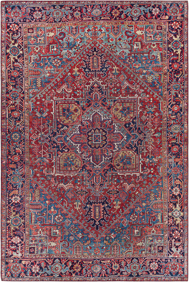 Ronneby Red Traditional Area Rug - Ornate Home
