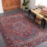 Ronneby Red Traditional Area Rug - Ornate Home
