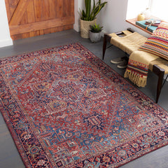 Ronneby Red Traditional Area Rug - Ornate Home
