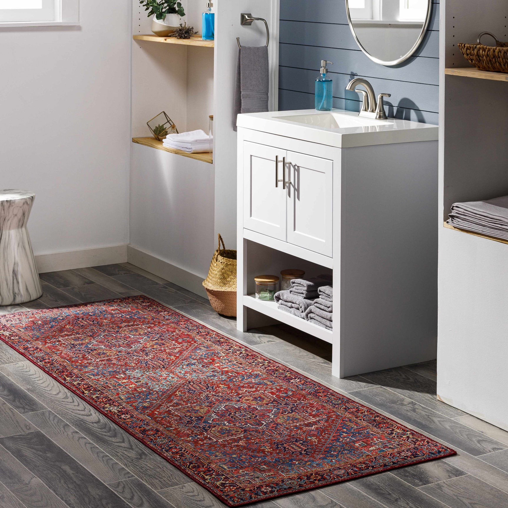 Ronneby Red Traditional Area Rug - Ornate Home