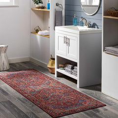 Ronneby Red Traditional Area Rug - Ornate Home