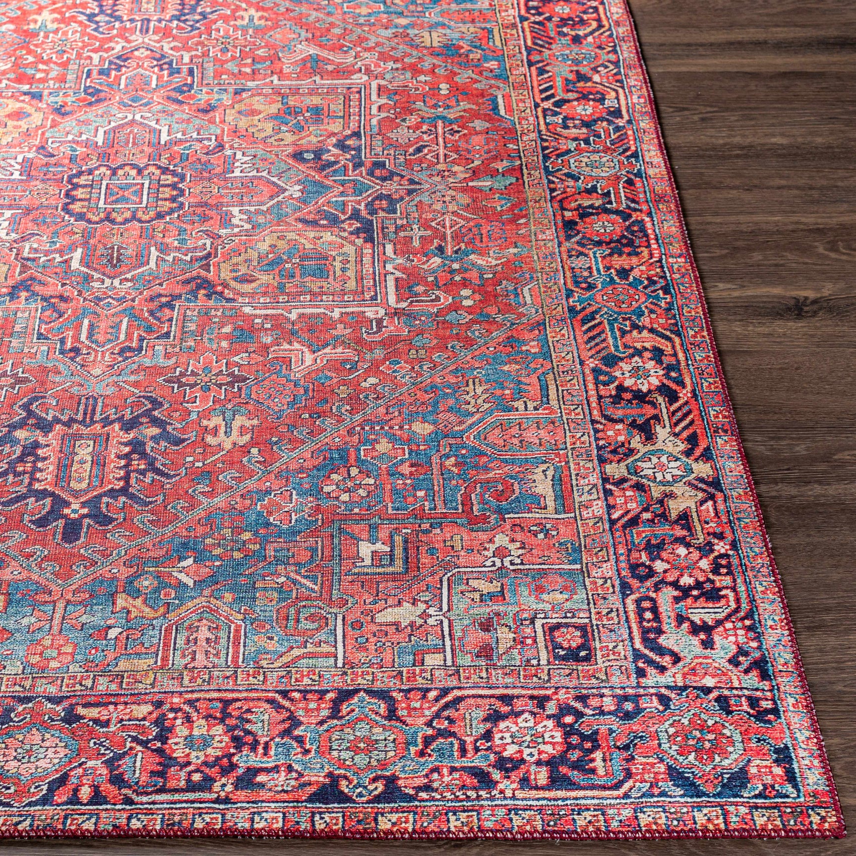 Ronneby Red Traditional Area Rug - Ornate Home