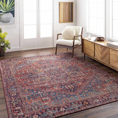 Ronneby Red Traditional Area Rug - Ornate Home