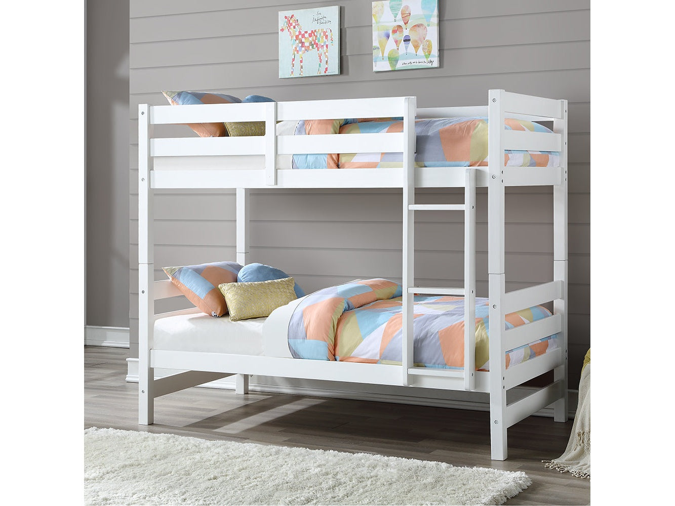 Ronnie White Bunk Bed (Twin/Twin) - Ornate Home