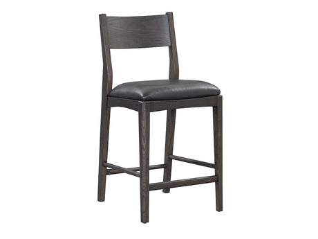 Rooney Ash Leather/Wood Counter Stool - Ornate Home