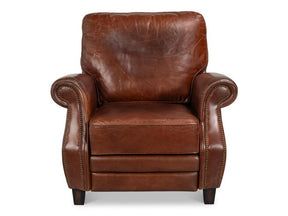 Roosevelt Brown Leather Recliner - Ornate Home