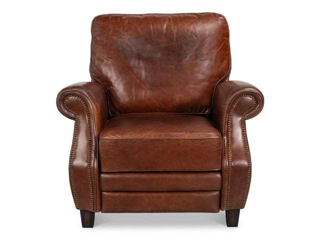 Roosevelt Brown Leather Recliner - Ornate Home