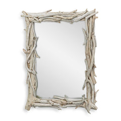 Rooted Reflection Bleached Teak Mirror - Ornate Home