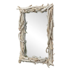 Rooted Reflection Bleached Teak Mirror - Ornate Home