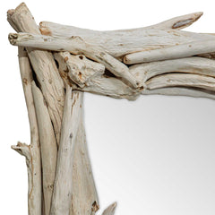 Rooted Reflection Bleached Teak Mirror - Ornate Home