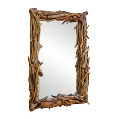 Rooted Reflection Woodtone Natural Mirror - Ornate Home