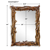 Rooted Reflection Woodtone Natural Mirror - Ornate Home