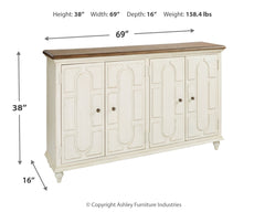 Roranville Antique White Accent Cabinet - Ornate Home