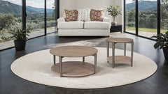 Roros Natural Round Cocktail Table - Ornate Home