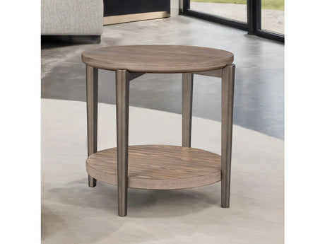 Roros Natural Round End Table - Ornate Home