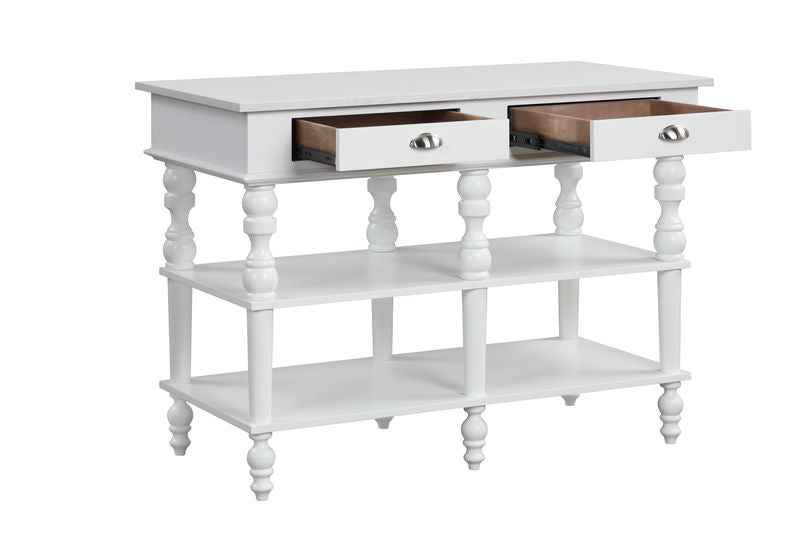 Rorratt Faux Marble & White Kitchen Island - Ornate Home