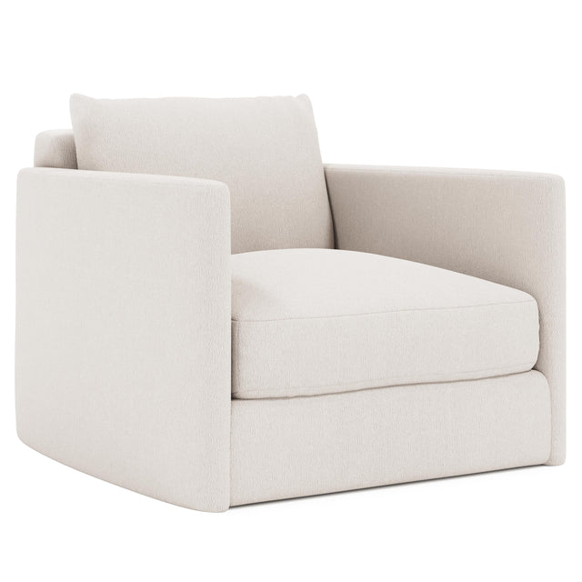 Rory Ivory Swivel Chair Without Pillows - Ornate Home