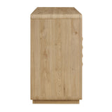 Rory Light Oak 62 Inch Four-Door Scalloped Glass Sideboard