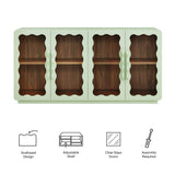 Rory Sage Walnut 62 Inch Four-Door Scalloped Glass Sideboard